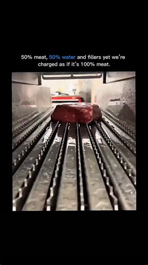 @morvthink on Instagram: "This 13-second clip exposes how industrial machines inject saltwater into raw beef using dozens of needles, quietly increasing weight and tenderness. In many supermarkets, 15–30% of what you’re paying for can be added water and additives — yet it’s still sold as premium meat. This method is widespread across pork and poultry and often buried in small-print labels. While EU regulations require clear disclosure when added water exceeds natural levels, many markets don’t, 