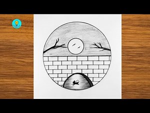 How to Draw Easy Circle Scenery | Step by Step for Beginners