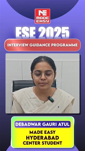 💬 “My interview was just like the real UPSC one!” — Hear from a MADE EASY Classroom Student from Hyderabad Centre sharing her ESE Interview Guidance Program (IGP) experience! ✅ A 20-minute real-simulation interview conducted by expert panelists. ✅ Powerful feedback & recommendations that helped her grow. ✅ Building traits every officer needs — leadership, teamwork & problem-solving. 🎯 This is what true personality development looks like before the final UPSC ESE Interview! 🚀 Watch till the en