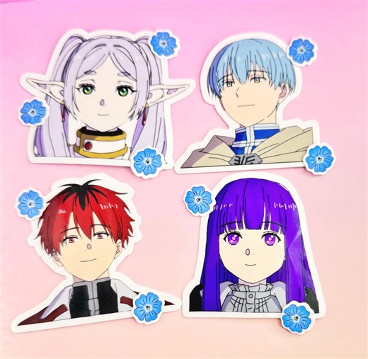 Anime Sticker Pack - Frieren Vinyl Stickers, Holographic Waterproof Laptop Decals - Etsy