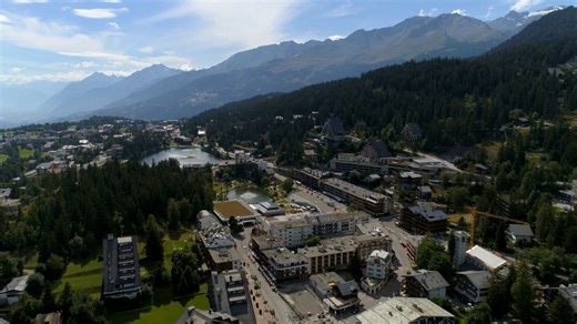 Drone Views of Crans-Montana, Swtzerland's Famous Ski Resort