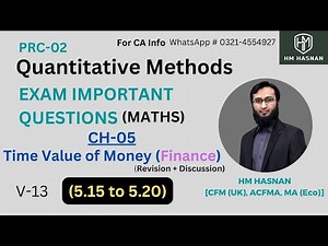 QM (CH-5) Finance I 5.15 to 5.20 l Exam Important Questions l Revision + Discussion.