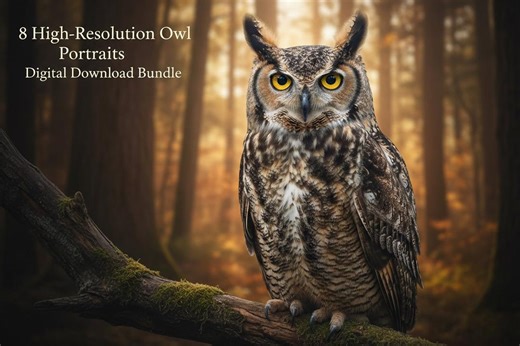 Horned Owl Portrait Photography Wall Art Print - Etsy Canada