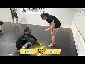 Male vs Female jiu jitsu roll.