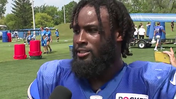 INTERVIEW: Running back Mohamed Ibrahim is making the most of his opportunity with the Lions. He talked about entering the NFL with fellow Big Ten rookies Jack Campbell and Sam LaPorta... and all the Minnesota / Iowa trash talk in camp. | Brad Galli WXYZ
