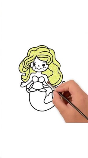 How to Draw a Mermaid Step by Step for Kids 💜Mermaid Drawing 🦀🐠 Fun Coloring for Kids and toddlers