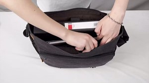 ESTARER Men Messenger Bag 15.6 inch, Water-resistant Canvas Computer Work Bag, Laptop Shoulder Bag Briefcase Satchel, Dark Grey