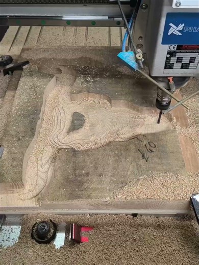 Large hardwood Ox Head Skull finished today. #woodwork #cnc #artwork