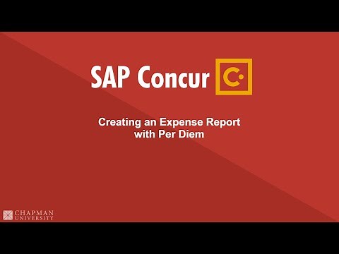 Concur - Expense Report with Per Diem