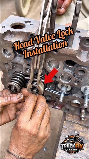 Don't Let These Fly! Valve Lock Installation 🛠️ #truck #engine #valve #lock #mechanic #trending #yt