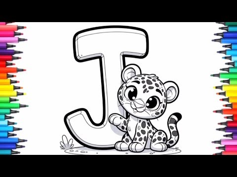 My Cute Jaguar) Coloring for Kids and Toddlers | Adorable Animal Cartoon Art | Easy Step by Step