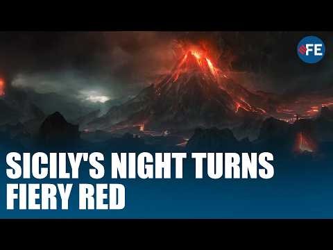 Mount Etna's Fiery Eruption Lights Up Sicily's Night Sky With Spectacular Lava And Ash Display
