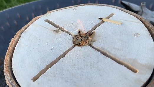 Birchwood Portable Bonfire Log with Firestarter Inside