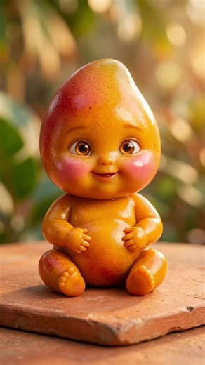 Cute mango baby eating ASMR #asmr #satisfying #babyeating #mango