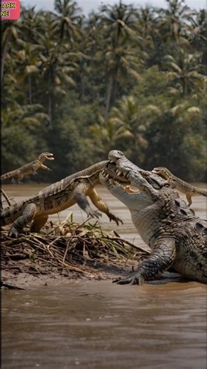 Monitor Lizard vs Crocodile 😱 River Battle You Won’t Believe!