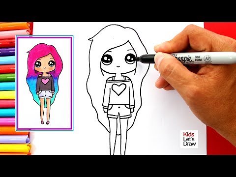 Cómo dibujar y pintar una CHICA TUMBLR fácil (cabello tres colores)