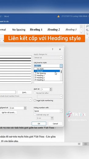 Hướng dẫn đánh số thứ tự nhiều cấp cho heading trong Word