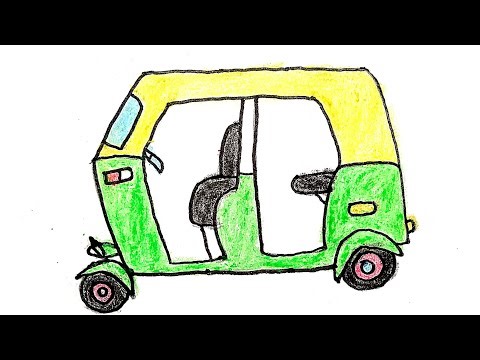 Auto easy Drawing || How to Draw a Auto step by step || Simple Auto easy Drawing Colouring