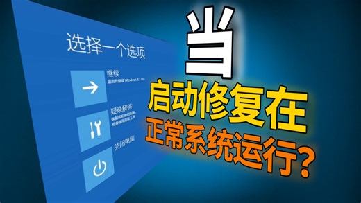 如果把启动修复放在已经启动成功的系统里运行会怎么样