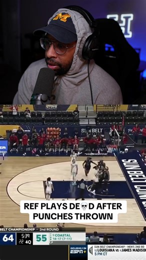 Ref plays dead after punches thrown #espn #collegebasketball | Basketball