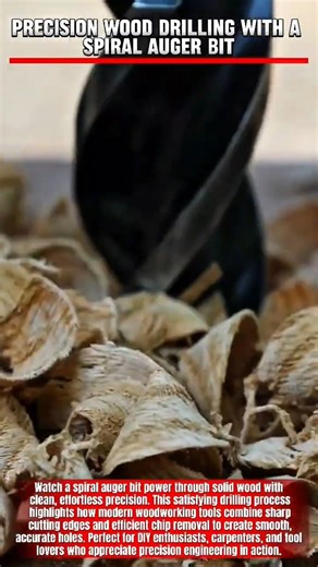Precision Wood Drilling with a Spiral Auger Bit #woodworking #carpentry #wood