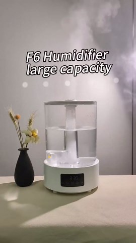 5L Smart Warm and Cool Mist Air Humidifier for Large Room - Quiet Ultrasonic Top Fill With Remote Control, Night Light, Essential Oil Box, Auto Shutoff - White