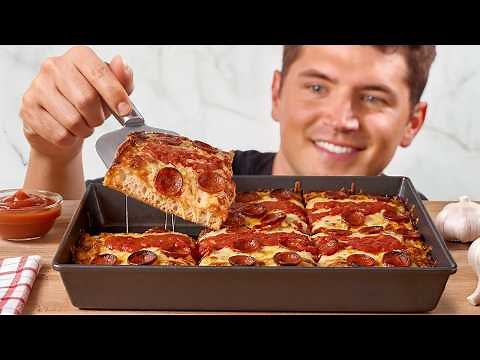 Detroit Style Pan Pizza (Extra Crispy Edges)