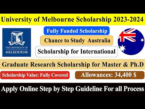 How to Apply For Melbourne University Graduate Research Scholarship Program 2023-2024 | Fully Funded