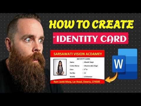 how to create identity card in microsoft word step by step full tutorial just in 10 min