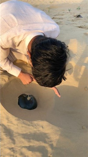 Extracting food watermelon 🍉 in desert 🌵 under sand #survival #experiment #bushcraft #food #shorts