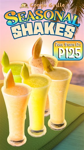 Cool down with your favorite fruit shake flavors this summer season!  From Mango to Banana to Apple, your go-to refreshers are here to beat the heat and quench your thirst, all for that chill summer vibe! Price starts at P129. 省 | Congo Grille | Facebook