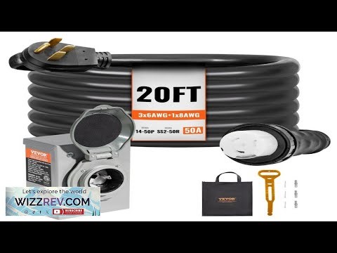 VEVOR 50 Amp Generator Cord and Power Inlet Box Kit 20FT NEMA