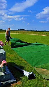 Setting a 15x20 Committal Service Tent while battling 35-50mph wind gusts. #FYP #vaultmen #foryou #burialvault #fyp #committalservice #cemeterytok #graveyardtok #educationalvideo #coppertriune #vaultsealing #casketlowering | Austin Edwards