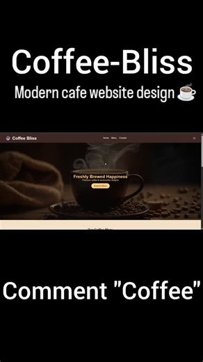 BuildWithCode | Create & Code on Instagram: "Coffee shop website ☕ Clean. Modern. Responsive. Need one for your business? DM “WEBSITE” 🚀"