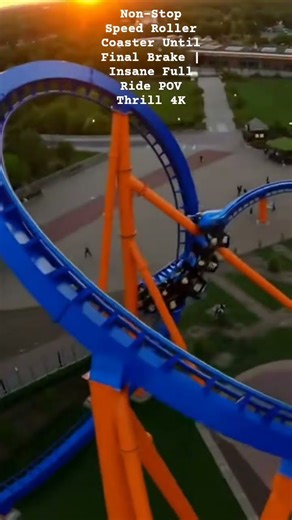 Non-Stop Speed Roller Coaster Until Final Brake-Insane Full Ride POV Thrill 4K#rollercoaster#thrill