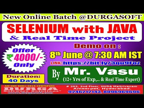 SELENIUM with JAVA Online Training @ DURGASOFT