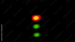 Red and green lights. Green light flashing. On and Off. Stock Video