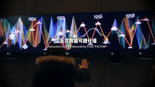交互式数据可视化墙Interactive Kinect Videowall by FUSE*FACTORY