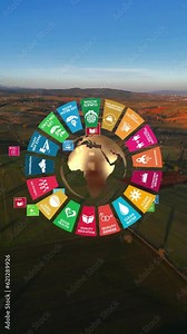 Sustainable Development Climate Action i Motion Graphic Animation 17 Global Goals Concept . 4k
