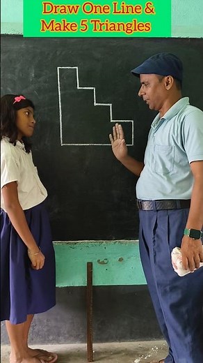 Draw One Line & Make 5 triangles #short #education #school #students #maths #ytshorts #trending