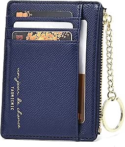 BAG WIZARD Slim Minimalist Wallets for Men & Women RFID Credit Card Holder Wallet 8 Card Slots with Keychain Ring