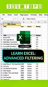 175K views · 1.4K reactions | Advanced Filter #reelsfbviral #fbreels #reelsfb #exceltricks #reels #learnexcel #tipsandtricks #exceltips #tutorial | 365 Tips & Tricks | Facebook