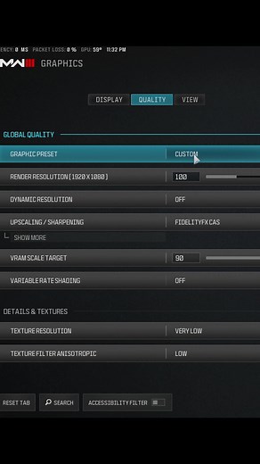 Best MW3 Graphic Settings for Better FPS and No Packet Burst