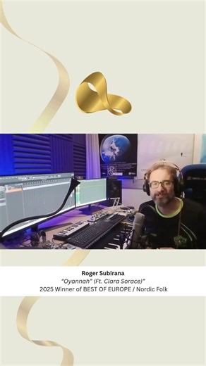 Roger Subirana, winner of Best of Europe for his track “Oyannah” (ft. Clara Sorace) in the Nordic Fo
