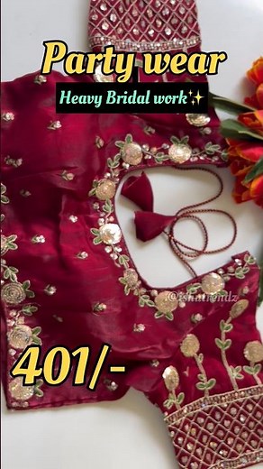 woww Heavy Bridal embroidery blouse under budget || 401/- only || #shorts #shortsviral