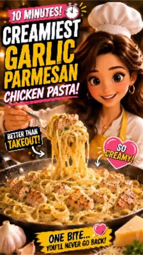 The Creamiest Garlic Parmesan Chicken Pasta You'll Ever Make! 😍🍝 | Better Than Takeout!