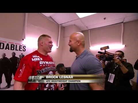 UFC 116 (Year: 2010) - Brock Lesnar & The Rock hug