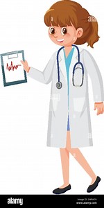 A female doctor cartoon character on white background illustration Stock Vector Image & Art - Alamy