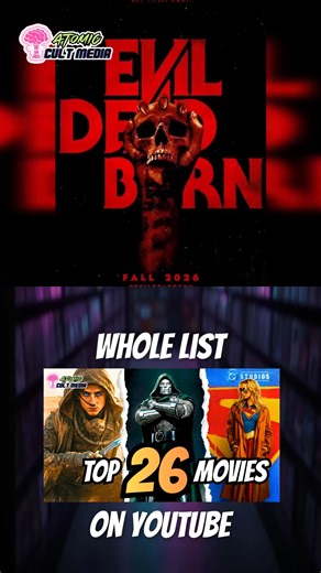 Atomic Cult Media on Instagram: "The 2026 hype train has left the station. 🚂 💀 Evil Dead Burn: New director, same Deadite chaos. 🦸‍♀️ Supergirl: The script James Gunn calls "the best ever." 🚀 Project Hail Mary: Ryan Gosling + Science + Chaos. We are breaking down the weirdest, wildest, and biggest movies coming soon. Check the channel for the full Top 26 list! #EvilDeadRise #HorrorCommunity #DCUniverse #FilmNews #2026Movies #RyanGosling #MovieReview #CultCinema #AtomicCultMedia"