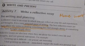 Write a reflective essay.A reflective essay is an essay in wh... | Filo